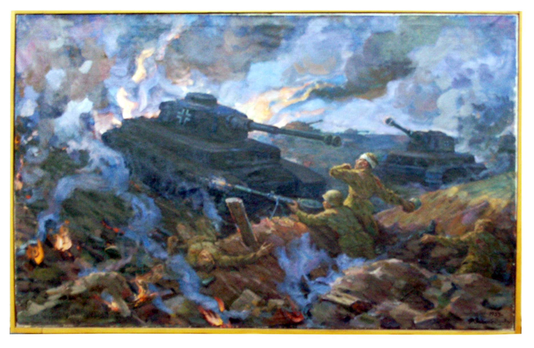 Картина бывшего курсанта 2-го ОВПУ Ф. И. Загороднюка, посвященная курсантам 3-го батальона 2-го ОКП